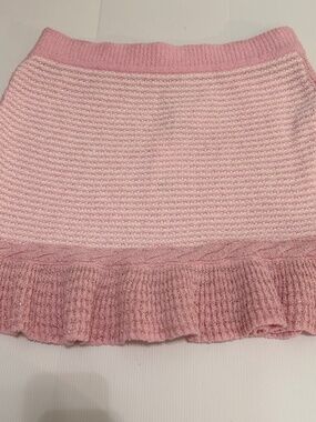 NWT LOVESHACKFANCY Heiress knitted miniskirt, Orchid Pink Colour. Size XL